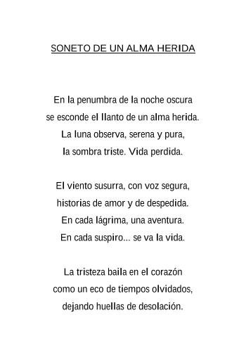 SONETO DE UN ALMA HERIDA