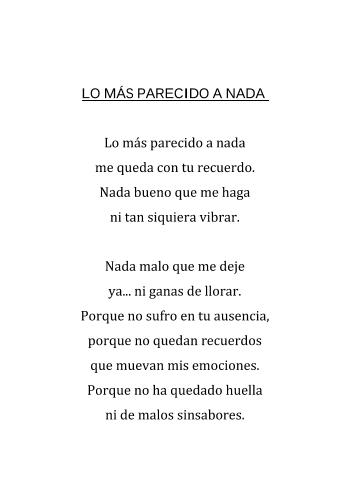 LO M&Aacute;S PARECIDO A NADA
